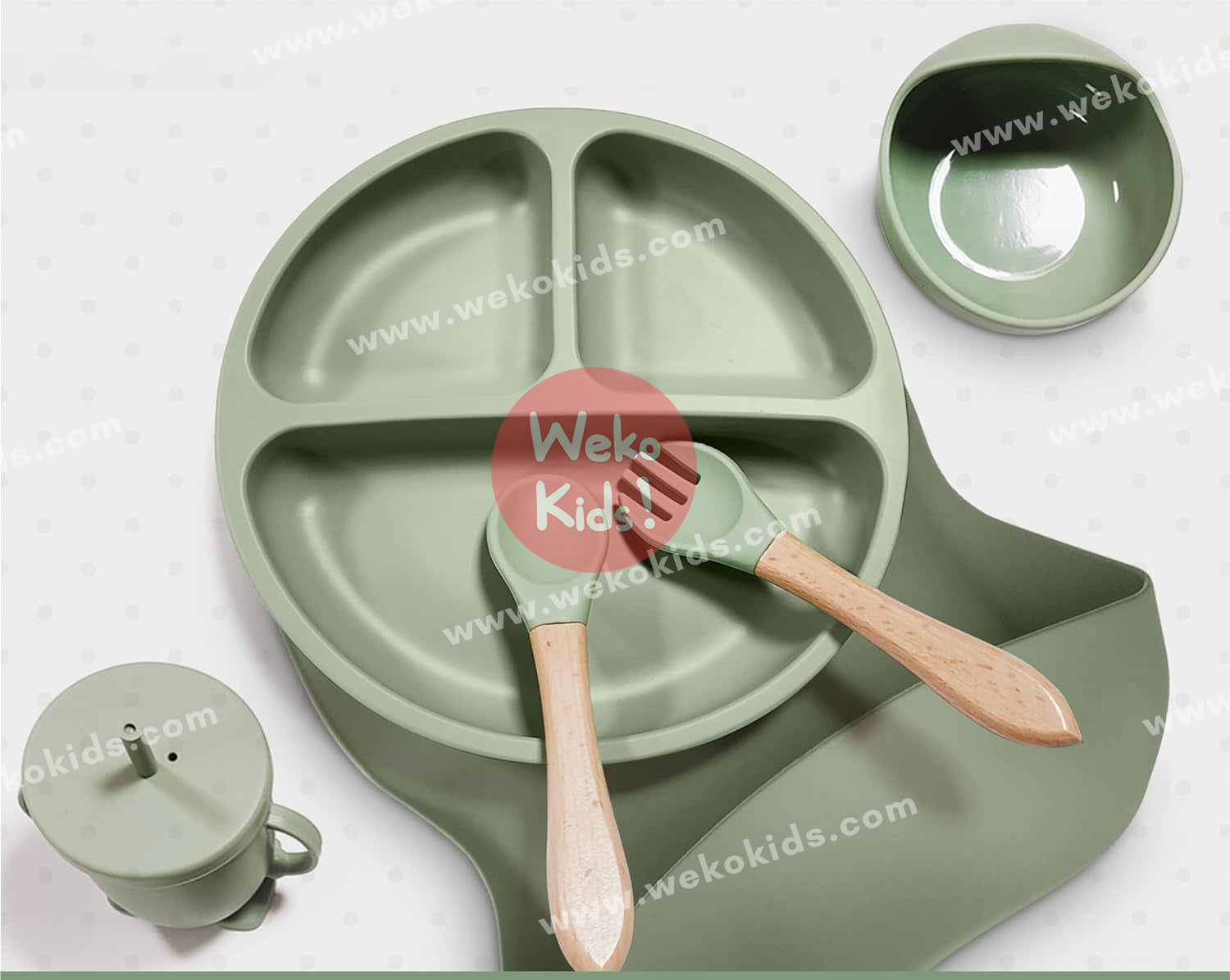 Pack Vaisselle En Silicone Pour Enfant 6 Pièces