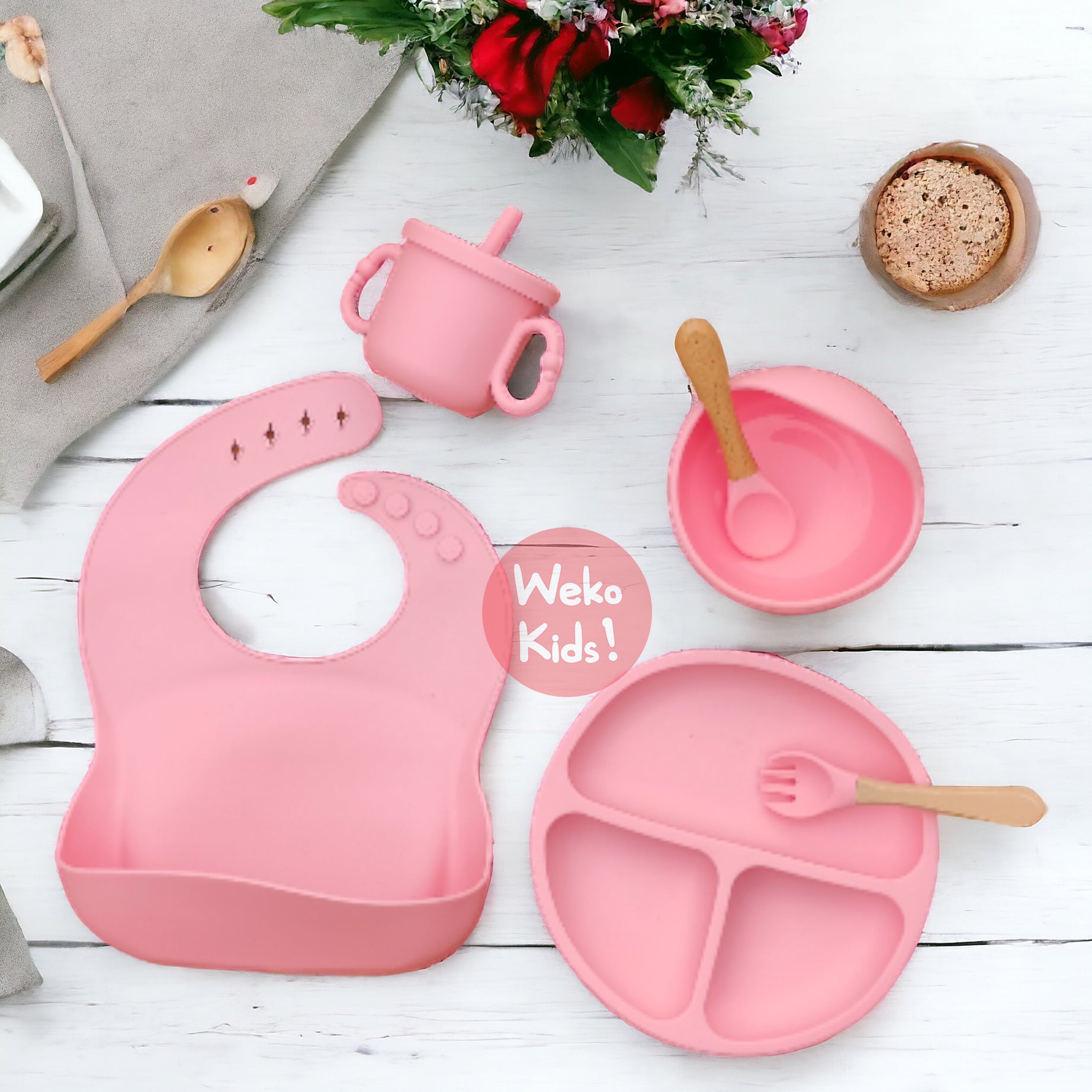 Pack Vaisselle En Silicone Pour Enfant 6 Pièces